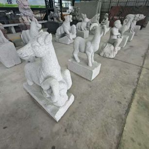 芝麻白雕刻 十二生肖 异形雕刻
