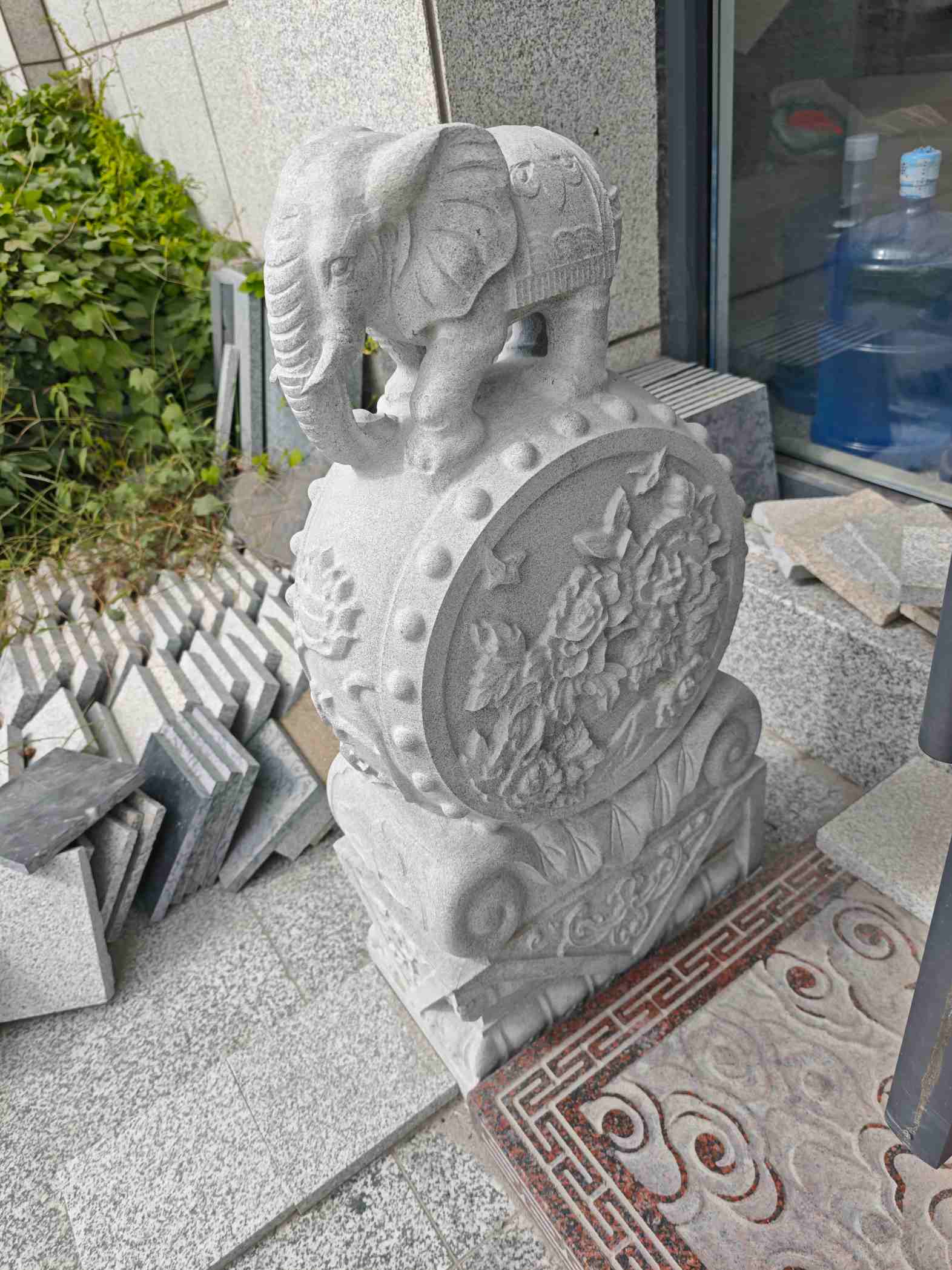 芝麻白抱鼓石 庭院抱鼓石